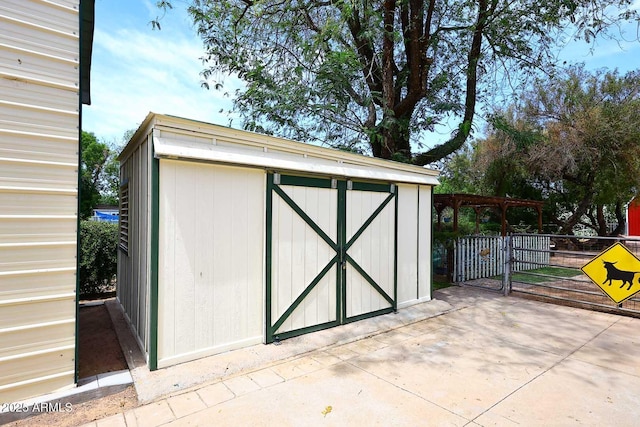 view of shed