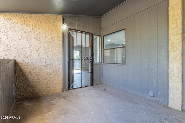 doorway to property with a patio