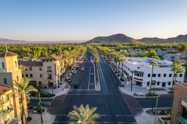 bird's eye view featuring a mountain view