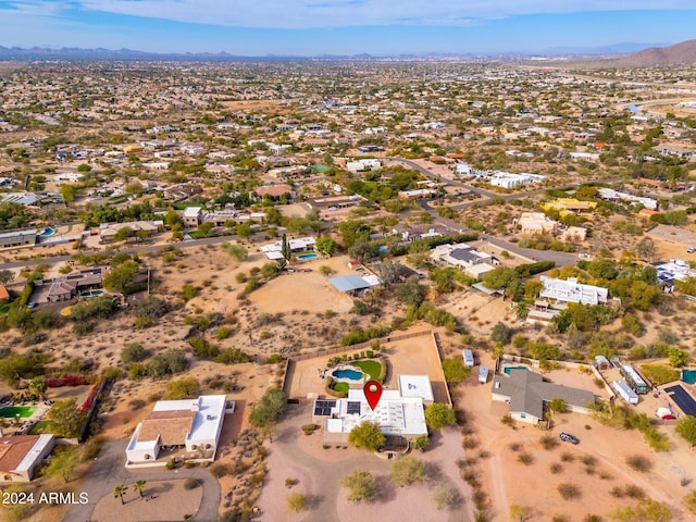 drone / aerial view with a mountain view