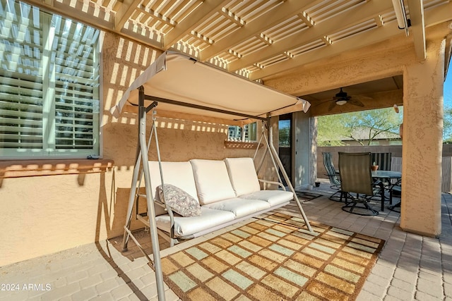 view of patio with a pergola