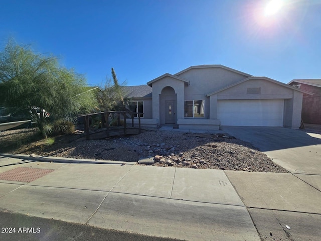 view of front of house with a garage