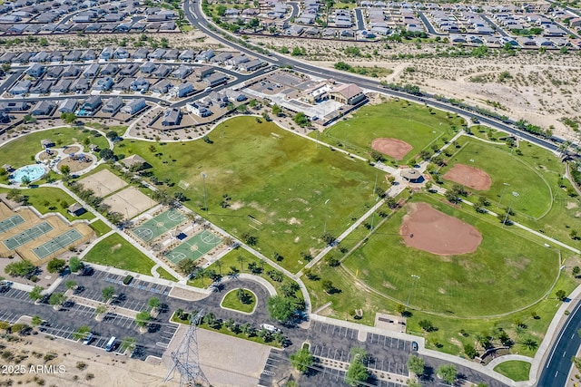 aerial view featuring a residential view