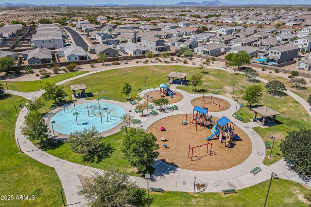 aerial view featuring a residential view