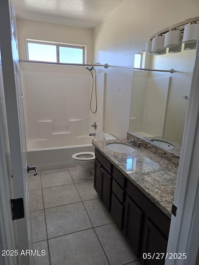 43455 W Chisholm Dr, Maricopa, AZ 85138 - full bath with vanity, toilet,  shower combination, and tile patterned floors