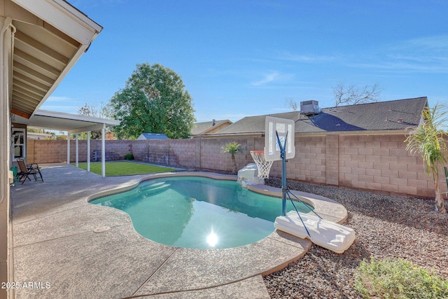 view of pool with a patio area