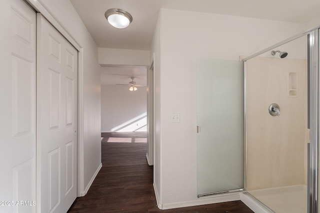30944 N Bramwell Ave, San Tan Valley, AZ 85143 - corridor with baseboards and dark wood finished floors