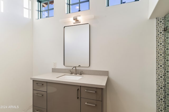 bathroom with vanity and a healthy amount of sunlight