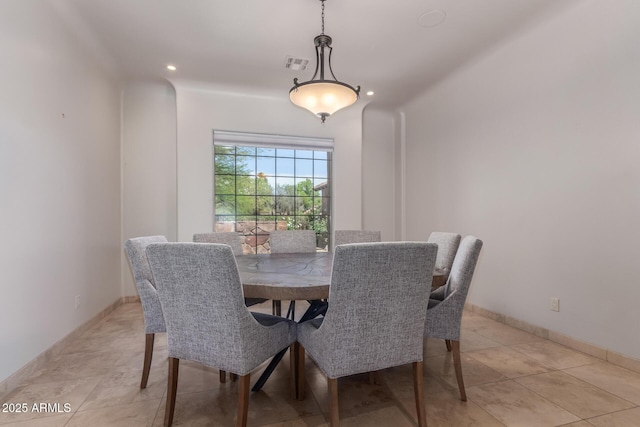 14619 E Desert Vista Trl, Scottsdale, AZ 85262 - dining area featuring light tile patterned floors, recessed lighting, and baseboards