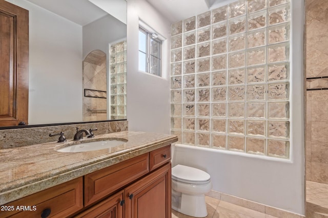 14619 E Desert Vista Trl, Scottsdale, AZ 85262 - bathroom with vanity, toilet, and tile patterned flooring