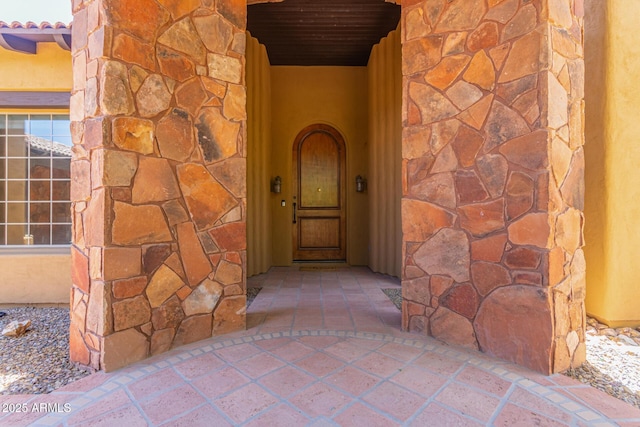 14619 E Desert Vista Trl, Scottsdale, AZ 85262 - view of exterior entry with stone siding and stucco siding