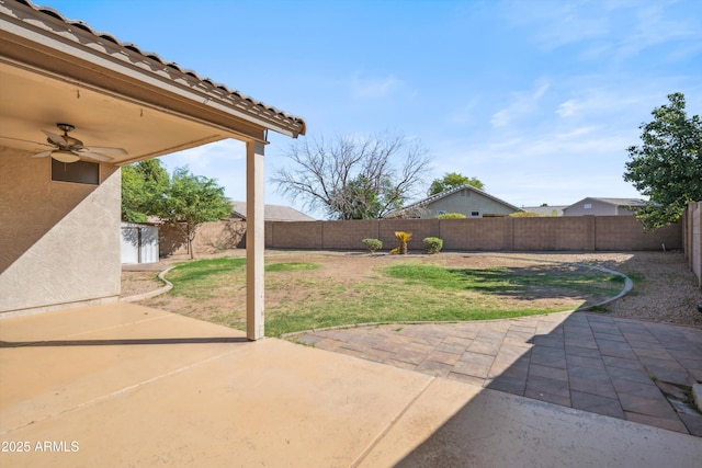 9422 W Monroe St, Peoria, AZ 85345 - fenced backyard with a patio area and a ceiling fan