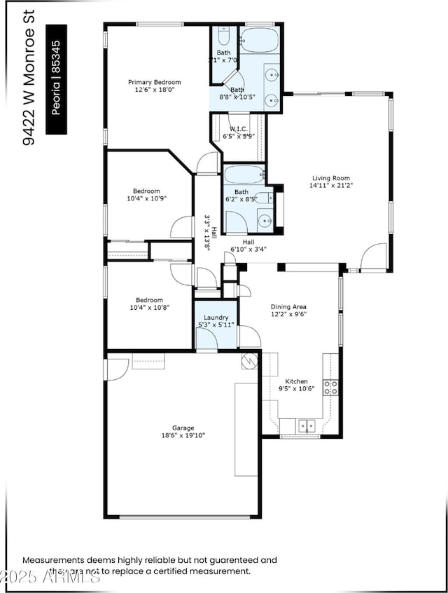 9422 W Monroe St, Peoria, AZ 85345 - view of property floor plan