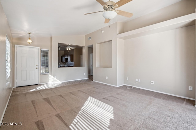 9422 W Monroe St, Peoria, AZ 85345 - empty room with ceiling fan, carpet, and vaulted ceiling