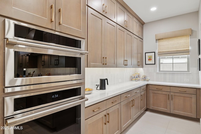 20797 W Rattler Rd, Buckeye, AZ 85396 - kitchen with tasteful backsplash, double oven, and recessed lighting