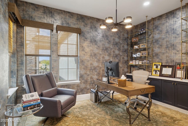 20797 W Rattler Rd, Buckeye, AZ 85396 - home office featuring baseboards and a wood stove