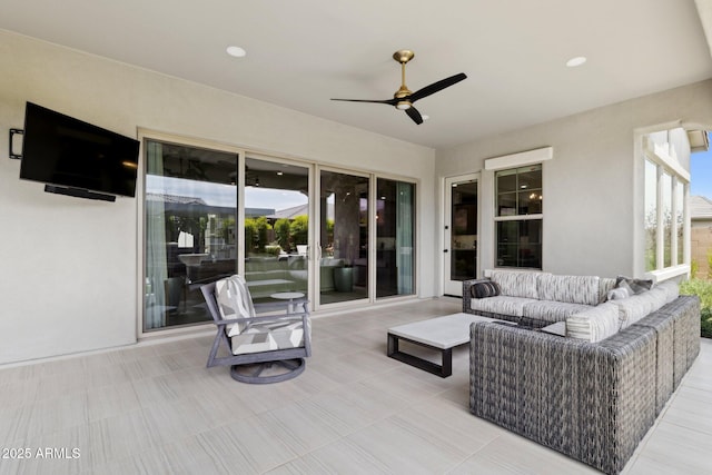 20797 W Rattler Rd, Buckeye, AZ 85396 - view of patio / terrace featuring an outdoor hangout area and ceiling fan
