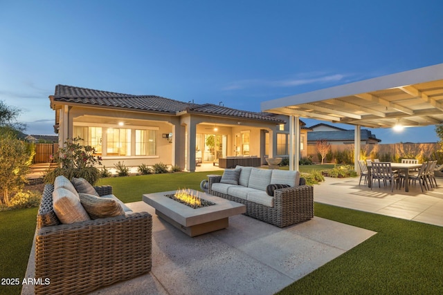 20797 W Rattler Rd, Buckeye, AZ 85396 - view of patio / terrace with an outdoor living space with a fire pit and outdoor dining area
