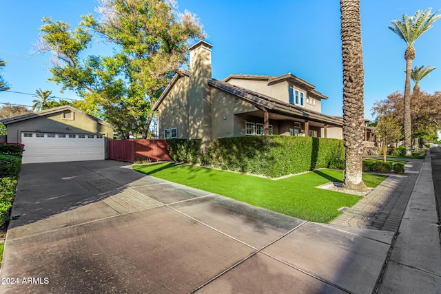 view of home's exterior with a lawn