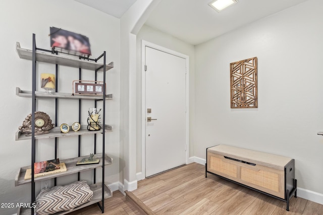 entrance foyer featuring light hardwood / wood-style flooring