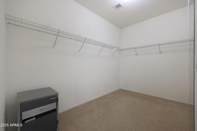 walk in closet with carpet and visible vents