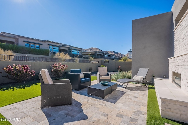 view of patio with an outdoor living space