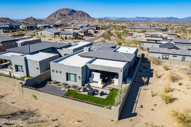 drone / aerial view with a mountain view