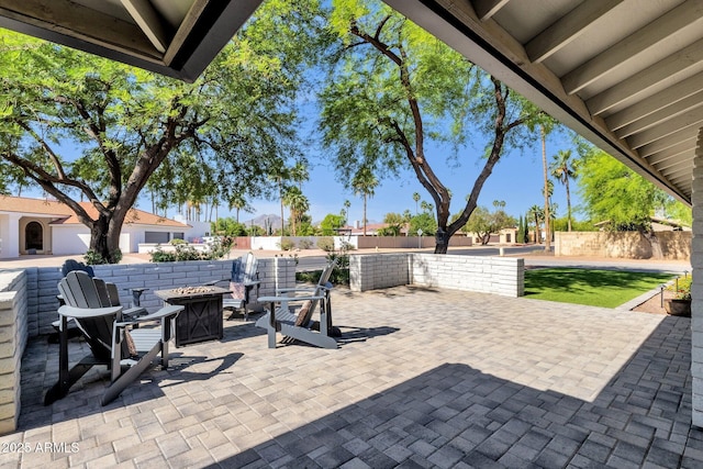 5112 E Cholla St, Scottsdale, AZ 85254 - view of patio featuring a fire pit and fence