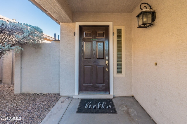 view of doorway to property