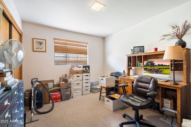 office with light colored carpet