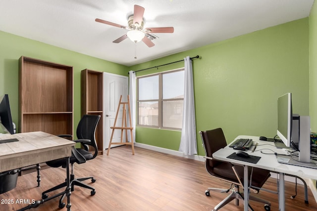 3235 S Bowman Rd, Apache Junction, AZ 85119 - office space featuring light wood-style floors, ceiling fan, and baseboards