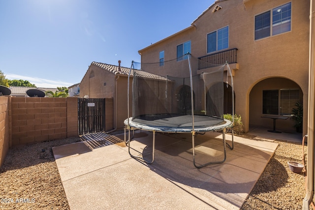 view of patio / terrace featuring a trampoline