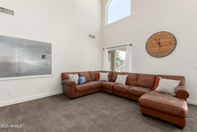 3772 E Leah Ln, Gilbert, AZ 85234 - living room with plenty of natural light, carpet floors, and a high ceiling