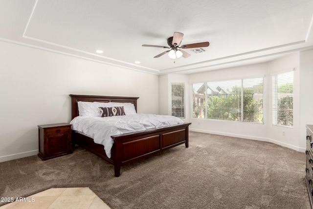 3772 E Leah Ln, Gilbert, AZ 85234 - bedroom with carpet flooring, ceiling fan, and recessed lighting