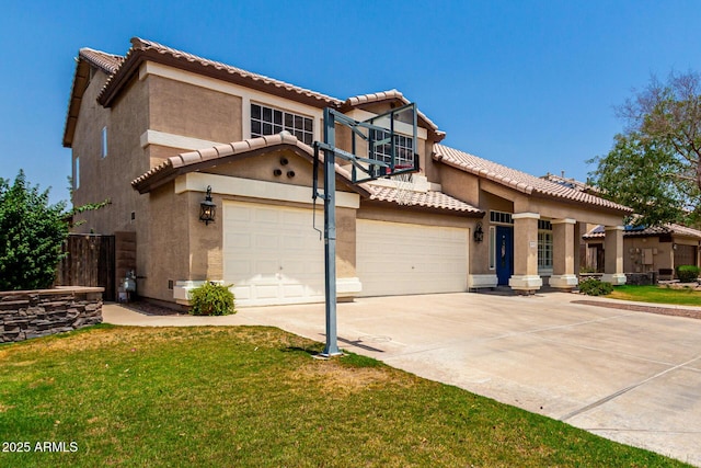3772 E Leah Ln, Gilbert, AZ 85234 - view of front of property with concrete driveway, stucco siding, a tiled roof, and a garage