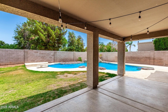 3772 E Leah Ln, Gilbert, AZ 85234 - view of pool featuring a fenced backyard, a patio area, and a diving board