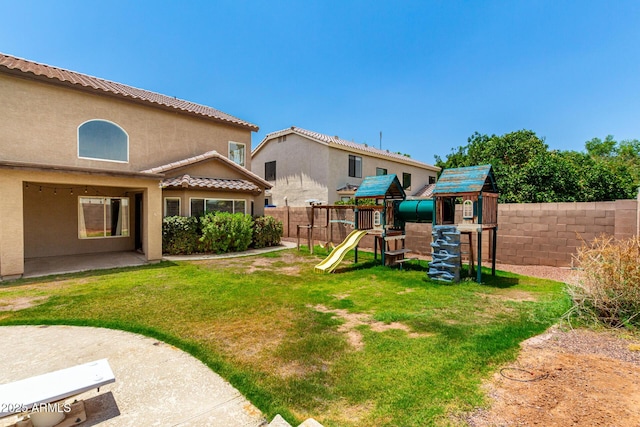 3772 E Leah Ln, Gilbert, AZ 85234 - fenced backyard with a playground