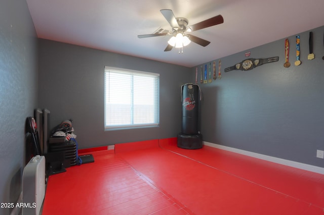 unfurnished room featuring ceiling fan