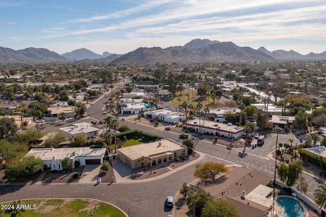 aerial view with a mountain view