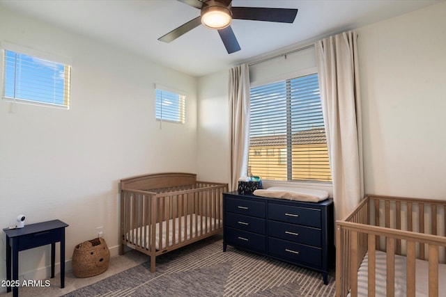 5661 S Dante, Mesa, AZ 85212 - carpeted bedroom featuring ceiling fan and a crib