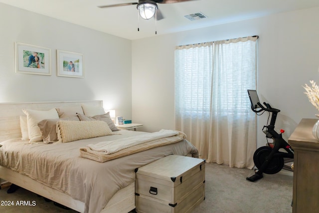 14344 W Hackamore Dr, Surprise, AZ 85387 - bedroom with light carpet and ceiling fan