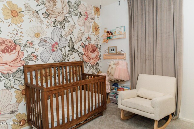 14344 W Hackamore Dr, Surprise, AZ 85387 - carpeted bedroom with a nursery area