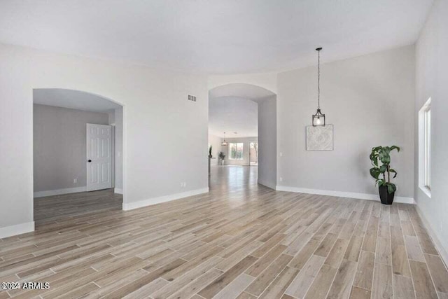 interior space with light wood-type flooring