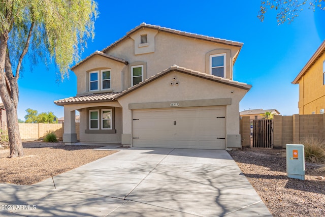 view of front of house with a garage