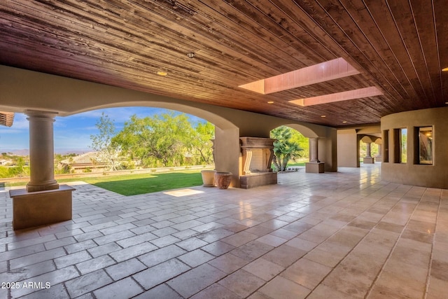 14760 E Paradise Dr, Fountain Hills, AZ 85268 - view of patio / terrace featuring an outdoor fireplace