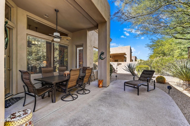 view of patio / terrace with ceiling fan