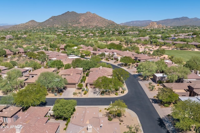 bird's eye view featuring a mountain view