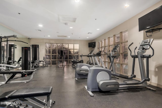 2302 N Central Ave Unit 206, Phoenix, AZ 85004 - exercise room featuring recessed lighting and baseboards