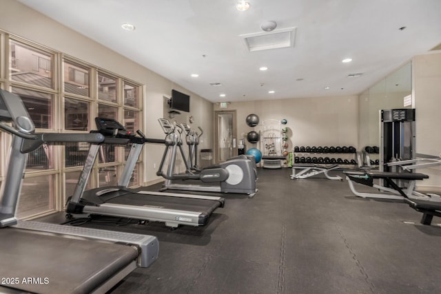2302 N Central Ave Unit 206, Phoenix, AZ 85004 - exercise room with recessed lighting