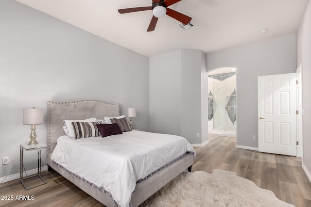 1925 W Olive Way, Chandler, AZ 85248 - bedroom with wood finished floors, baseboards, and a ceiling fan